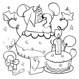 Happy 12th Birthday Celebration Coloring Page 68073-54574