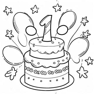 Happy 12th Birthday Celebration Coloring Page 68073-54575