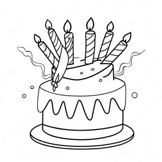 Colorful Happy 12th Birthday Cake Coloring Page 68074-54578