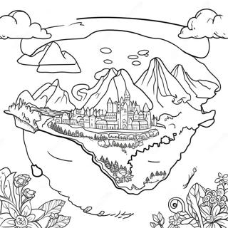 Land Of Stories Map Coloring Page 68083-54582