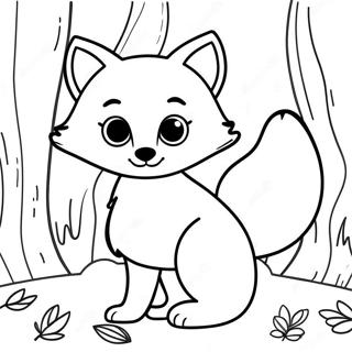 Cute Woodland Fox Coloring Page 68094-54594