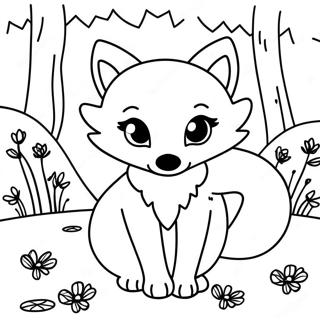 Cute Woodland Fox Coloring Page 68094-54596