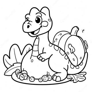 Dinosaur Thanksgiving Coloring Pages