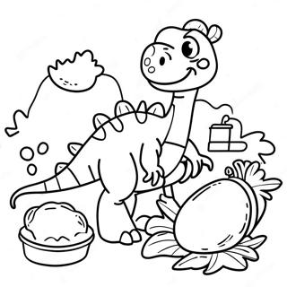 Dinosaur Thanksgiving Feast Coloring Page 68103-54600