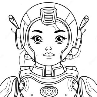 Girl Robot Coloring Page 68123-54616