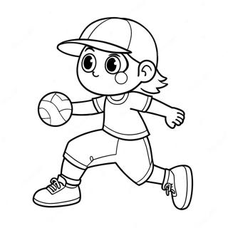 Tomboy Character Playing Sports Coloring Page 68133-54626