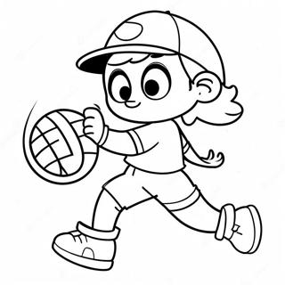 Tomboy Character Playing Sports Coloring Page 68133-54628