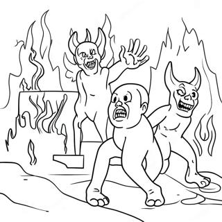 Hell Scene Coloring Page 68143-54645