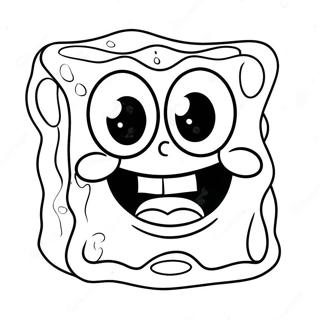 Happy Spongebob Face Coloring Page 68154-54638