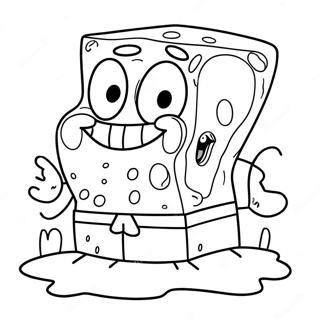 Happy Spongebob Face Coloring Page 68154-54639