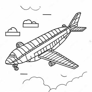 Colorful Lego Airplane In Flight Coloring Page 68164-54649