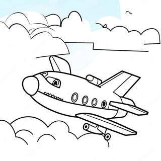 Colorful Lego Airplane In Flight Coloring Page 68164-54651