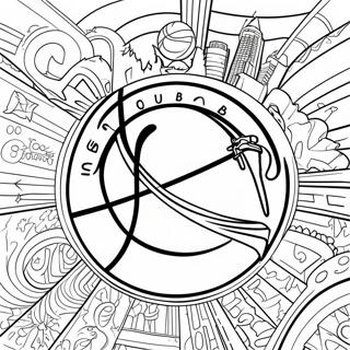 Nba Logo Coloring Page 6816-5546