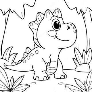 Cute Dino Piggy In A Jungle Coloring Page 68174-54658