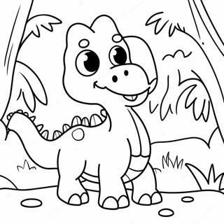 Cute Dino Piggy In A Jungle Coloring Page 68174-54660