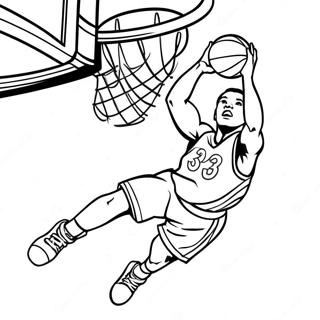 Basketball Player Dunking Coloring Page 6817-5549