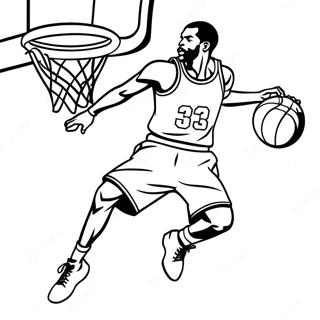 Basketball Player Dunking Coloring Page 6817-5550