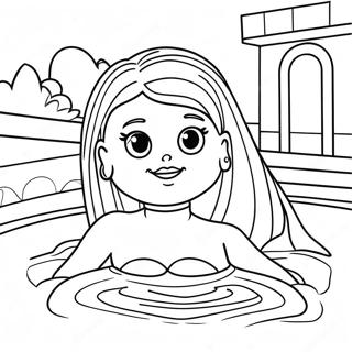 Barbie Swimming Pool Coloring Page 68203-54677