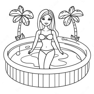 Barbie Swimming Pool Coloring Page 68203-54679