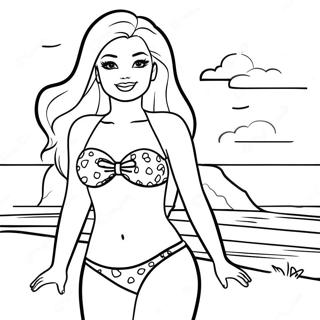 Barbie In Colorful Swimsuit Coloring Page 68204-54683