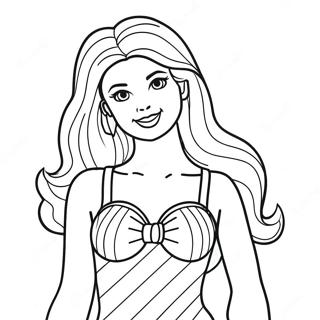 Barbie In Colorful Swimsuit Coloring Page 68204-54684