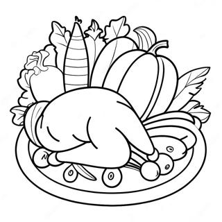 Thanksgiving Plate Coloring Pages