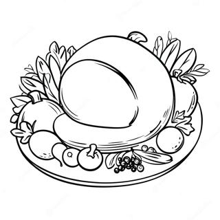 Thanksgiving Plate Overflowing With Food Coloring Page 68224-54697