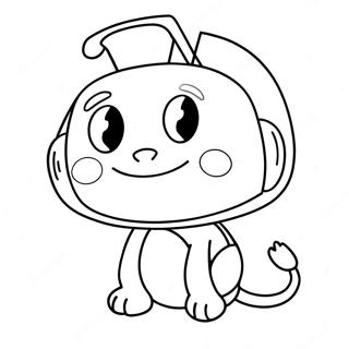 Gir With Funny Hat Coloring Page 6827-5560