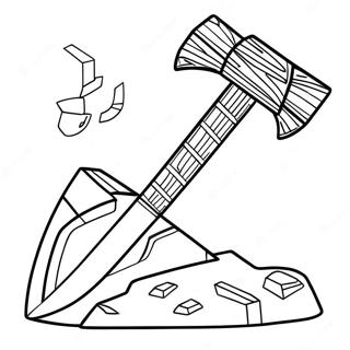 Minecraft Diamond Shovel Coloring Page 68294-54753