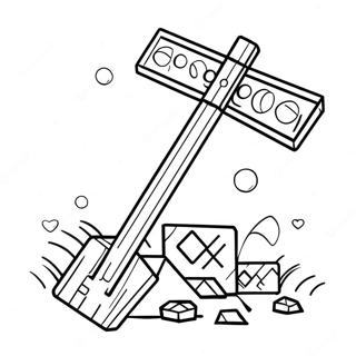 Minecraft Diamond Shovel Coloring Page 68294-54756