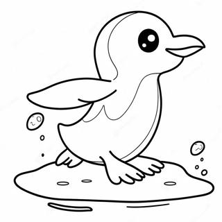 Cute Penguin Sliding On Ice Coloring Page 68304-54761