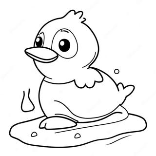 Cute Penguin Sliding On Ice Coloring Page 68304-54763