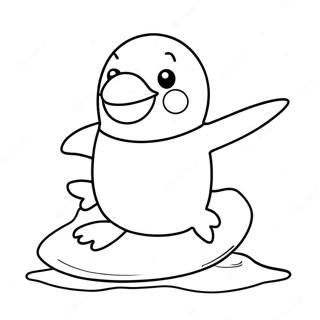 Cute Penguin Sliding On Ice Coloring Page 68304-54764