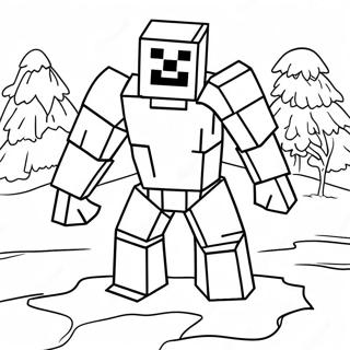 Minecraft Snow Golem Coloring Pages