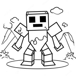 Minecraft Snow Golem Coloring Page 68323-54774