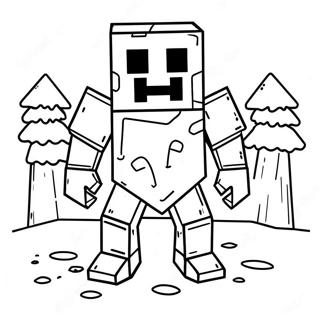 Minecraft Snow Golem Coloring Page 68323-54776