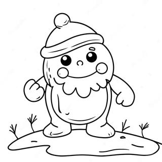 Cute Snow Golem With A Snowball Coloring Page 68324-54781