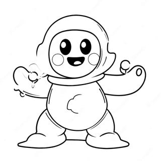 Cute Snow Golem With A Snowball Coloring Page 68324-54782