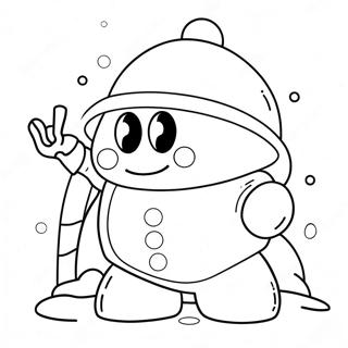 Cute Snow Golem With A Snowball Coloring Page 68324-54783