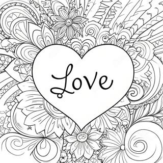 Love Word Coloring Page 68333-54779