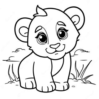 Playful Lion Cub Coloring Page 68344-54793