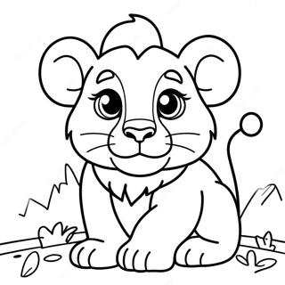 Playful Lion Cub Coloring Page 68344-54794