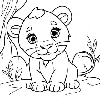 Playful Lion Cub Coloring Page 68344-54796