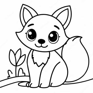 Kawaii Fox Coloring Page 6836-5561