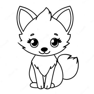 Kawaii Fox Coloring Page 6836-5563