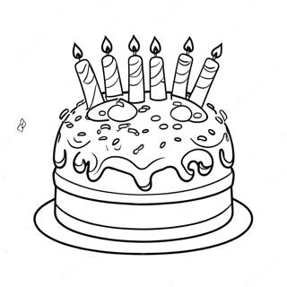 Fun Happy 13th Birthday Cake Coloring Page 68384-54826