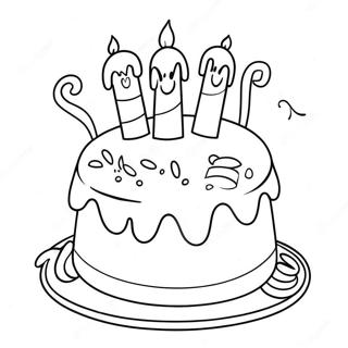 Fun Happy 13th Birthday Cake Coloring Page 68384-54827