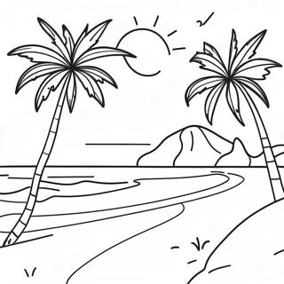 Bahamas Beach Scene Coloring Page 68443-54875