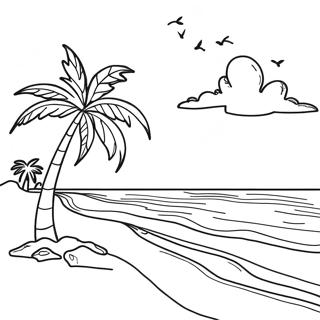 Bahamas Beach Scene Coloring Page 68443-54876