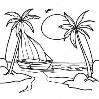 Colorful Bahamas Sunset Coloring Page 68444-54869